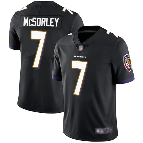 Custom Ravens #7 Trace McSorley Black Alternate Men’s Stitched Football Vapor Untouchable Limited Jersey
