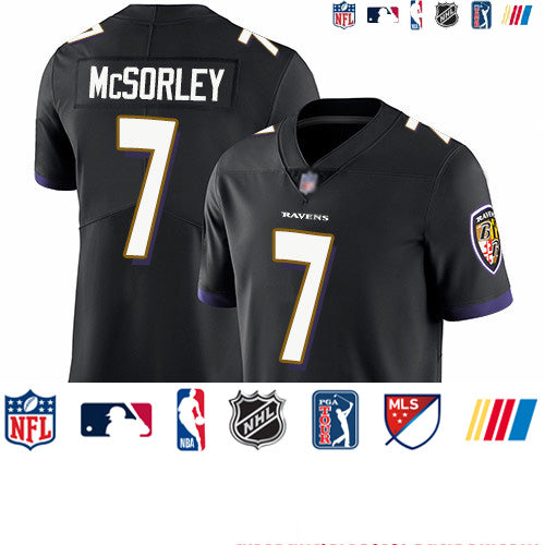 Custom Ravens #7 Trace McSorley Black Alternate Youth Stitched Football Vapor Untouchable Limited Jersey
