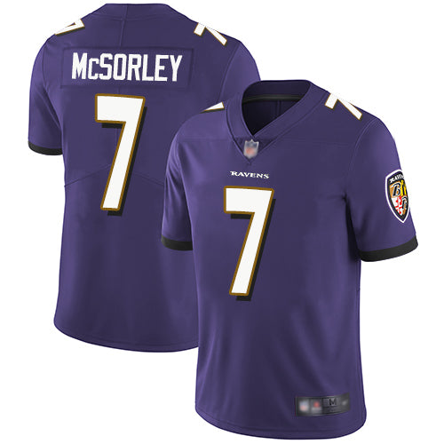 Custom Ravens #7 Trace McSorley Purple Team Color Men’s Stitched Football Vapor Untouchable Limited Jersey