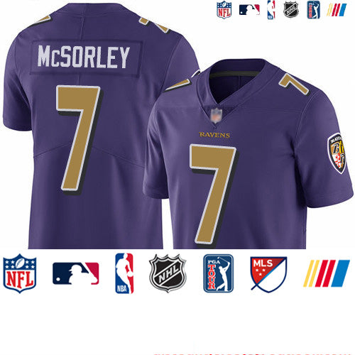 Custom Ravens #7 Trace McSorley Purple Youth Stitched Football Limited Rush Jersey