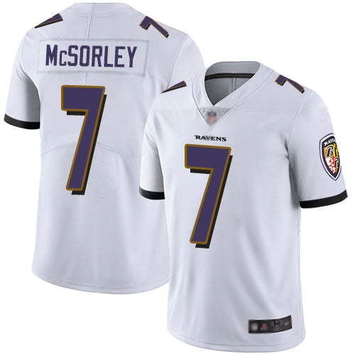 Custom Ravens #7 Trace McSorley White Men’s Stitched Football Vapor Untouchable Limited Jersey