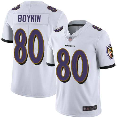 Custom Ravens #80 Miles Boykin White Youth Stitched Football Vapor Untouchable Limited Jersey