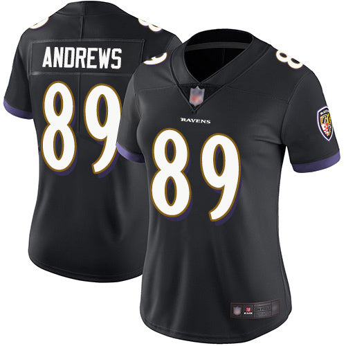 Custom Ravens #89 Mark Andrews Black Alternate Women’s Stitched Football Vapor Untouchable Limited Jersey