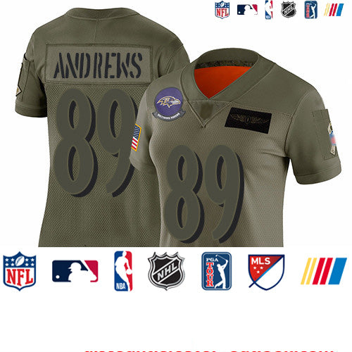 Custom Ravens #89 Mark Andrews Camo Women’s Stitched Football Limited 2019 Salute to Service Jersey