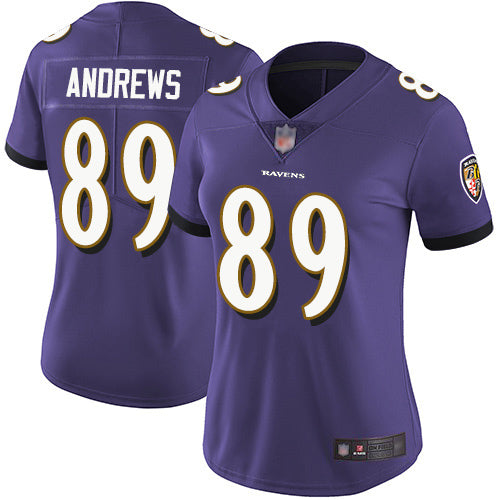 Custom Ravens #89 Mark Andrews Purple Team Color Women’s Stitched Football Vapor Untouchable Limited Jersey