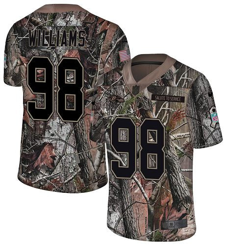 Custom Ravens #98 Brandon Williams Camo Youth Stitched Football Limited Rush Realtree Jersey