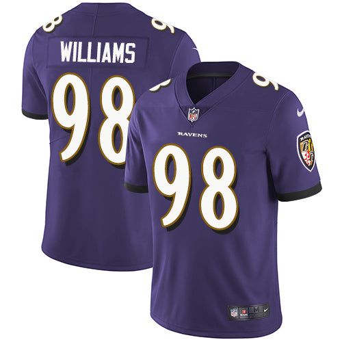 Custom Ravens #98 Brandon Williams Purple Team Color Youth Stitched Football Vapor Untouchable Limited Jersey