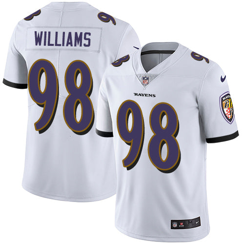 Custom Ravens #98 Brandon Williams White Youth Stitched Football Vapor Untouchable Limited Jersey