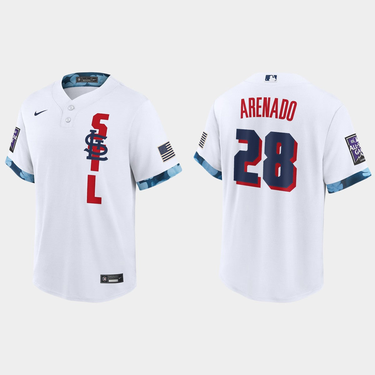 Custom St.Louis Cardinals #28 Nolan Arenado 2021 Mlb All Star Game Fan’s Version White Jersey