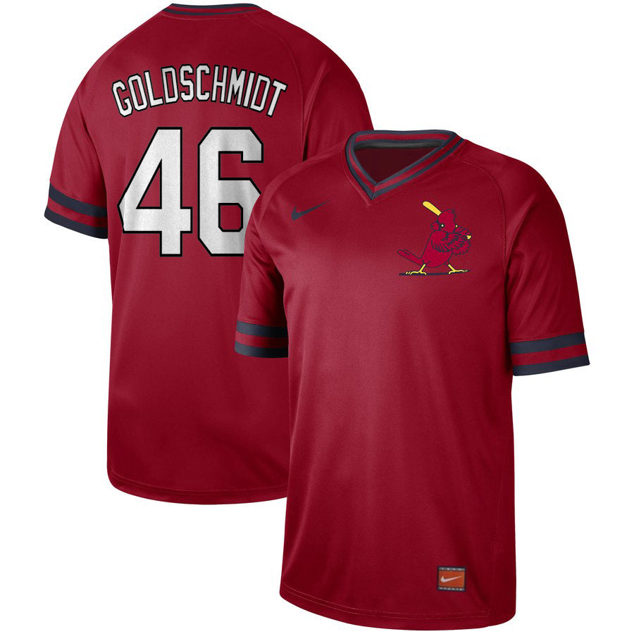 Custom St. Louis Cardinals 46 Paul Goldschmidt Red Throwback Jersey