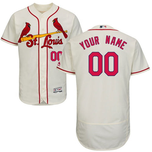 Custom St. Louis Cardinals Cream Men’s Customized Flexbase Jersey