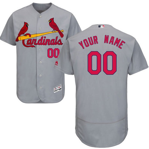 Custom St. Louis Cardinals Gray Men’s Customized Flexbase Jersey