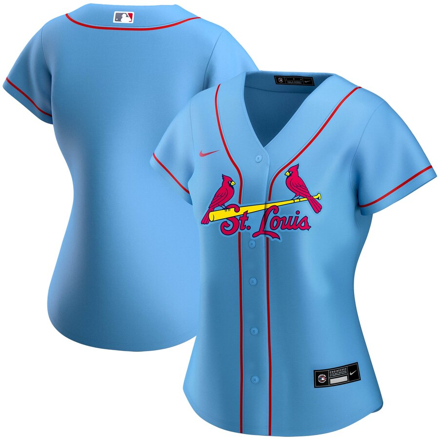Custom St. Louis Cardinals Women’s Alternate 2020 MLB Team Jersey Light Blue