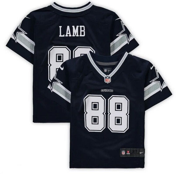 Custom Toddlers Dallas Cowboys #88 CeeDee Lamb Navy Stitched Jersey