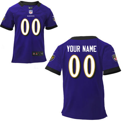 Custom Toddlers Baltimore Ravens Infant Customized Game Team Color Jersey