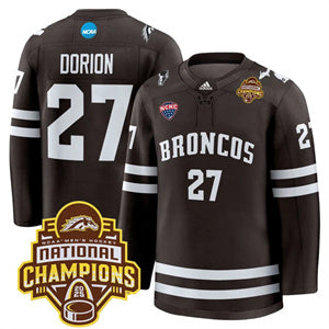 Custom Western Michigan Broncos #27 Dan Dorion 2025 National Champions Patch Premium Jersey All Stitched