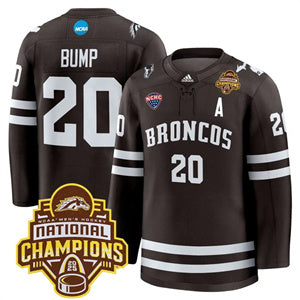 Custom Western Michigan Broncos #20 Alex Bump 2025 National Champions Patch Premium Jersey All Stitched