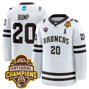 Custom Western Michigan Broncos #20 Alex Bump 2025 National Champions Patch Premium Jersey All Stitched