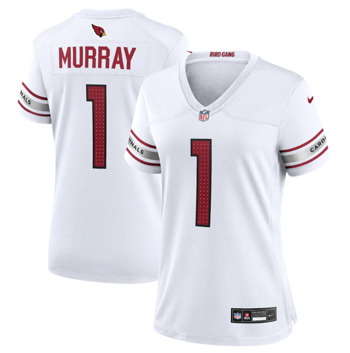 Custom Women’s Arizona Cardinals #1 Kyler Murray New White Stitched Game Jersey(Run Small)