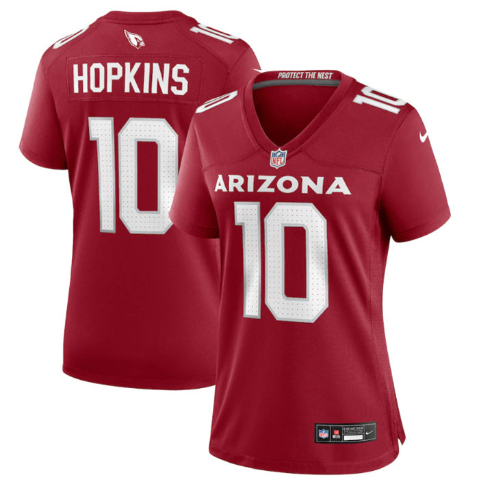 Custom Women’s Arizona Cardinals #10 DeAndre Hopkins New Red Stitched Game Jersey(Run Small)