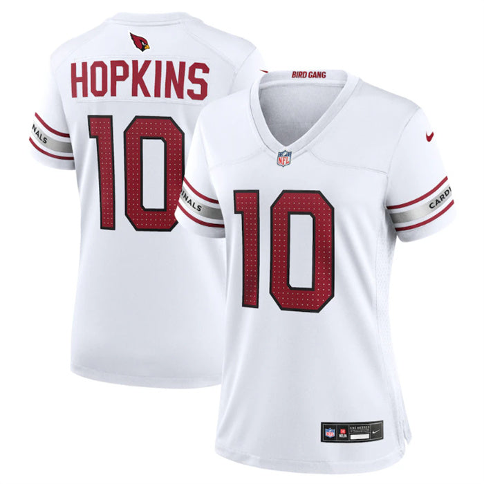 Custom Women’s Arizona Cardinals #10 DeAndre Hopkins New White Stitched Game Jersey(Run Small)
