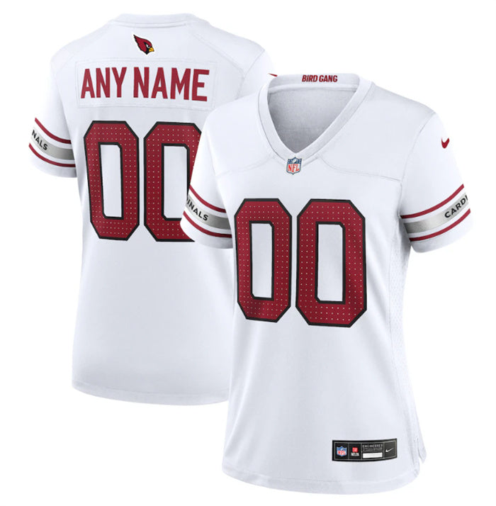 Custom Women’s Arizona Cardinals Active Player Custom New White Stitched Game Jersey(Run Small)
