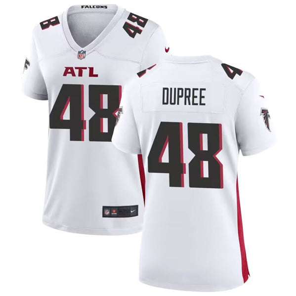 Custom Women’s Atlanta Falcons #48 Bud Dupree White Stitched Game Jersey(Run Small)