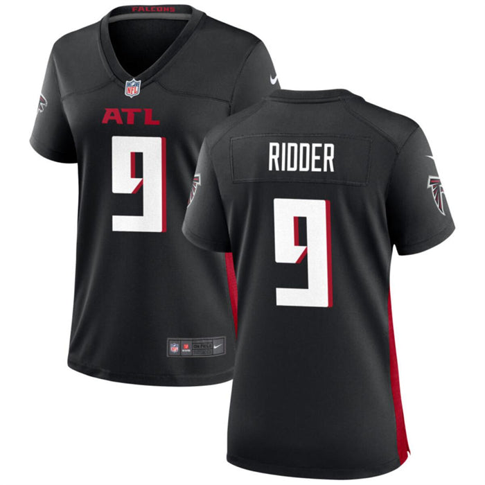Custom Women’s Atlanta Falcons #9 Desmond Ridder Black Stitched Jersey(Run Small)