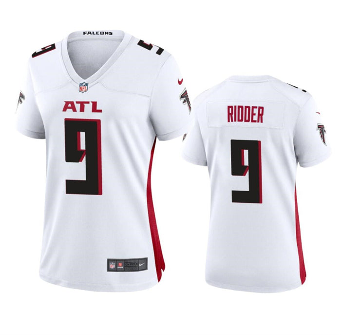 Custom Women’s Atlanta Falcons #9 Desmond Ridder White Stitched Jersey(Run Small)