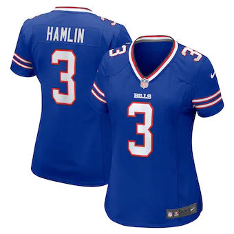 Custom Women’s Buffalo Bills #3 Damar Hamlin Royal Game Jersey