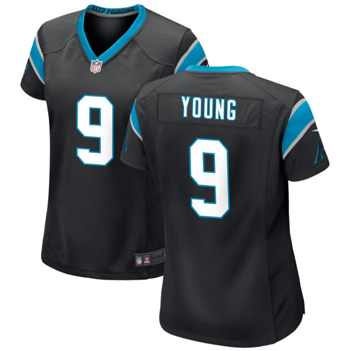 Custom Women’s Carolina Panthers #9 Bryce Young Black Stitched Game Jersey(Run Small)