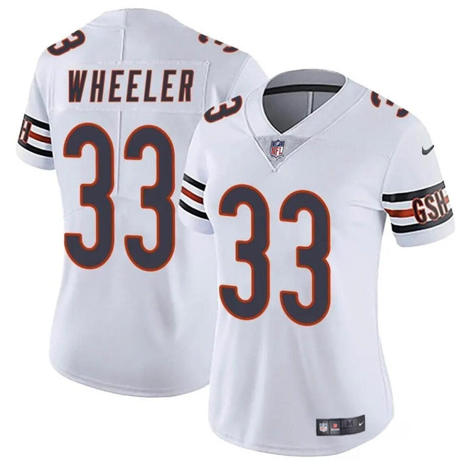 Custom Women’s Chicago Bears #33 Ian Wheeler White 2024 Vapor Stitched Jersey(Run Small)
