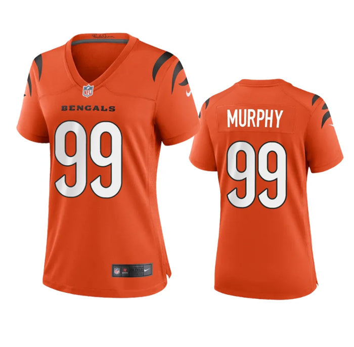 Custom Women’s Cincinnati Bengals #99 Myles Murphy Orange Stitched Game Jersey(Run Small)