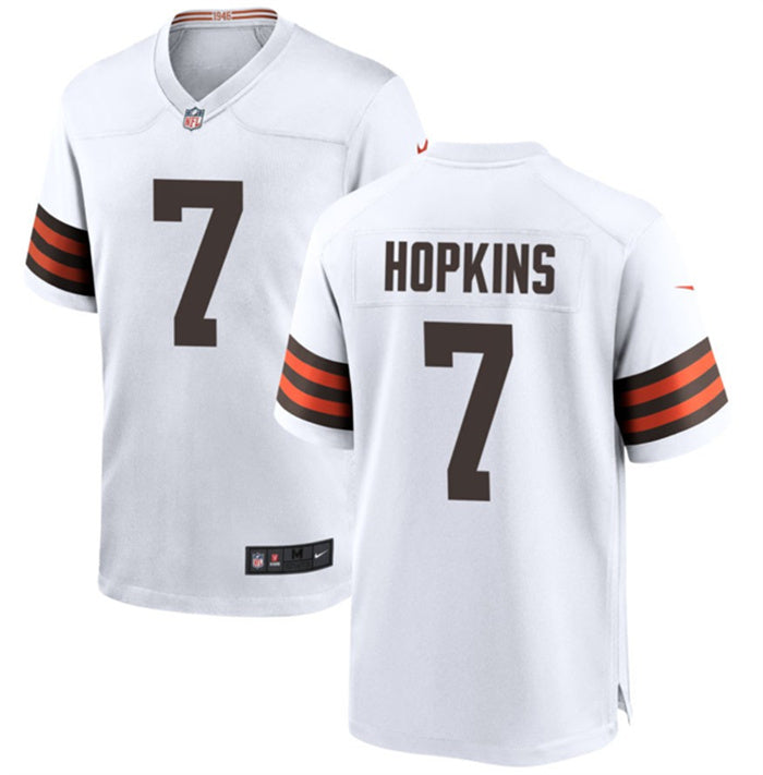 Custom Women’s Cleveland Browns #7 Dustin Hopkins White Stitched Jersey(Run Small)