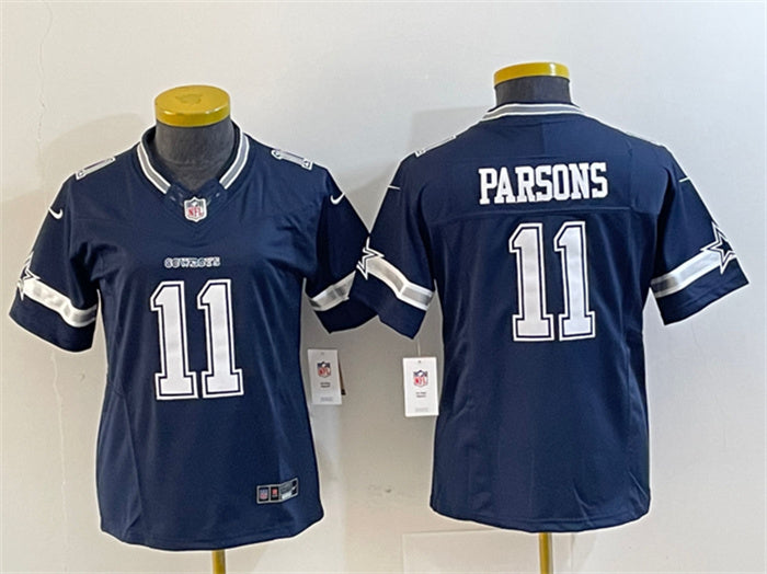 Custom Women’s Dallas Cowboys #11 Micah Parsons Navy 2023 F.U.S.E. Limited Stitched Jersey(Run Small)