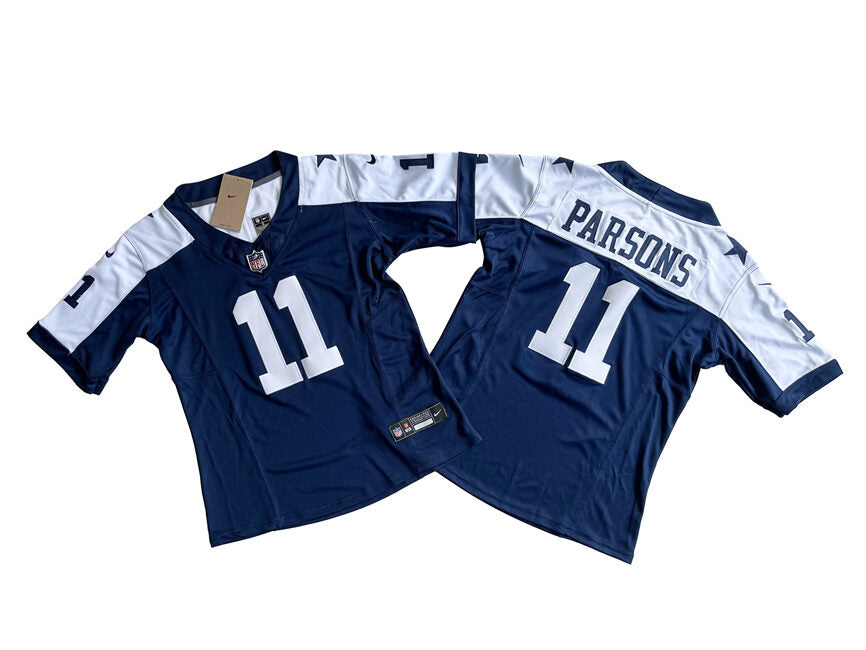 Custom Women’s Dallas Cowboys #11 Micah Parsons Navy White 2023 F.U.S.E. Limited Stitched Jersey(Run Small)