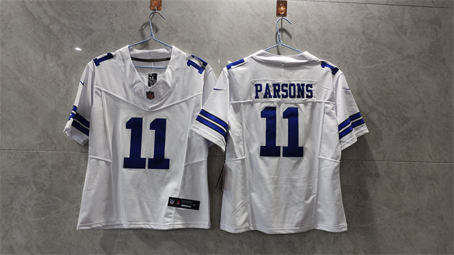 Custom Women’s Dallas Cowboys #11 Micah Parsons White 2023 F.U.S.E. Limited Stitched Jersey(Run Small)