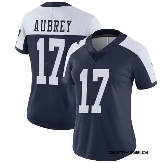 Custom Women’s u00a0Dallas Cowboys #17 Brandon Aubrey Limited Navy Vapor Untouchable Jerseys