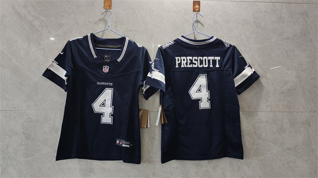 Custom Women’s Dallas Cowboys #4 Dak Prescott Navy 2023 F.U.S.E. Limited Stitched Jersey(Run Small)