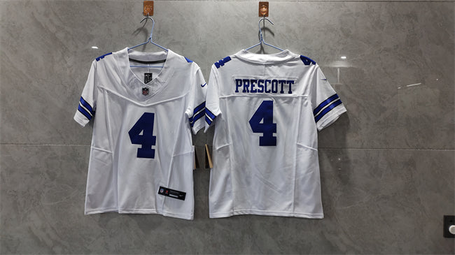 Custom Women’s Dallas Cowboys #4 Dak Prescott White 2023 F.U.S.E. Limited Stitched Jersey(Run Small)
