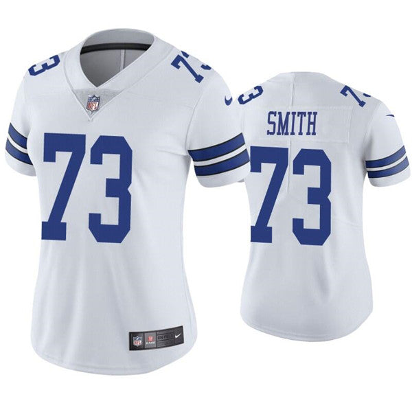 Custom Women’s Dallas Cowboys #73 Tyler Smith White Vapor Untouchable Limited Stitched Jersey(Run Small)