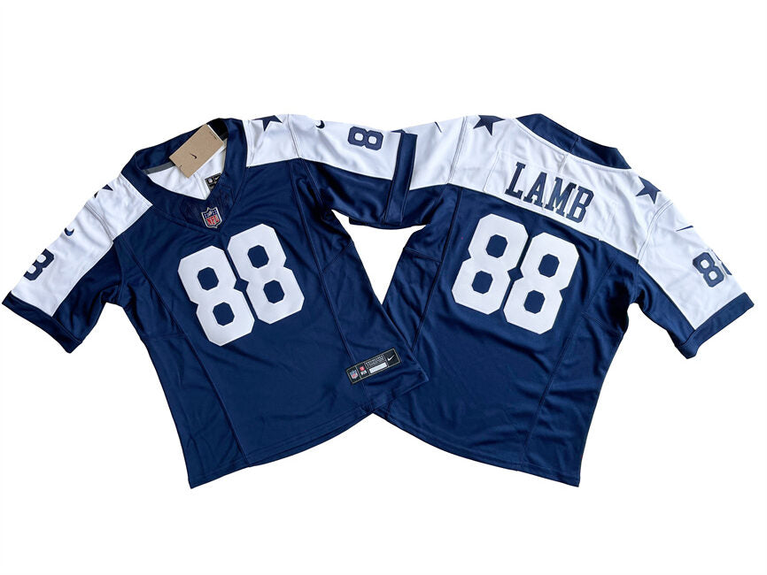 Custom Women’s Dallas Cowboys #88 CeeDee Lamb Navy White 2023 F.U.S.E. Limited Stitched Jersey(Run Small)