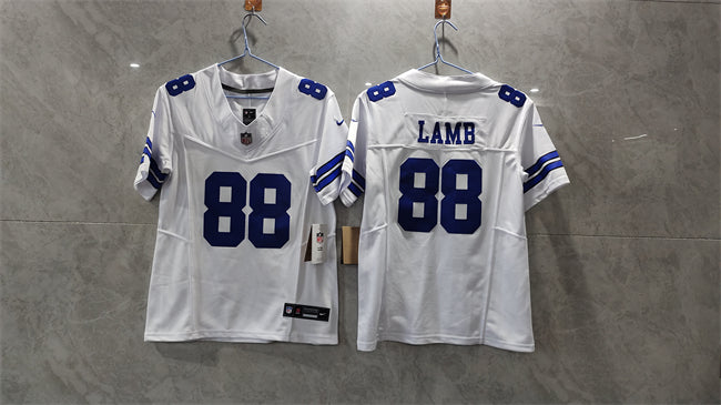 Custom Women’s Dallas Cowboys #88 CeeDee Lamb White 2023 F.U.S.E. Limited Stitched Jersey(Run Small)