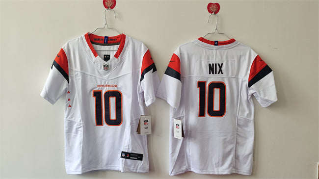Custom Women’s Denver Broncos #10 Bo Nix White 2024 F.U.S.E Stitched Jersey(Run Small)