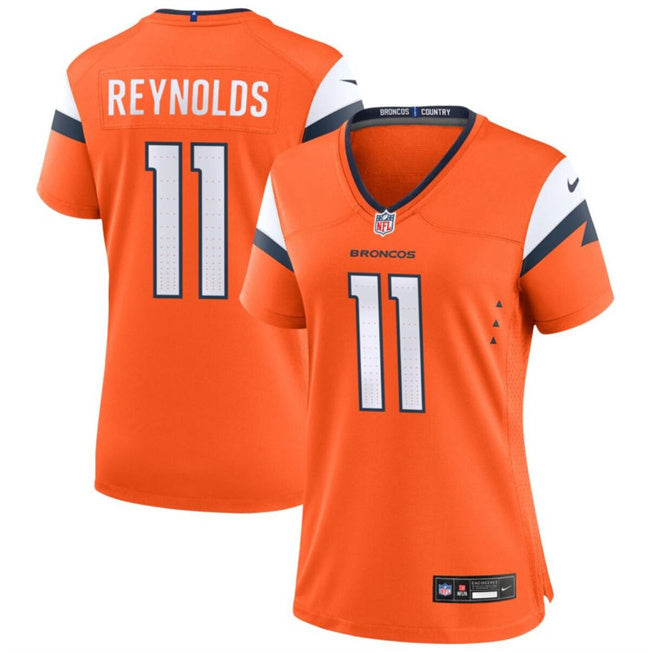 Custom Women’s Denver Broncos #11 Josh Reynolds Orange 2024 Stitched Jersey(Run Small)