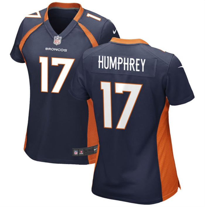 Custom Women’s Denver Broncos #17 Lil’Jordan Humphrey Navy Stitched Jersey(Run Small)