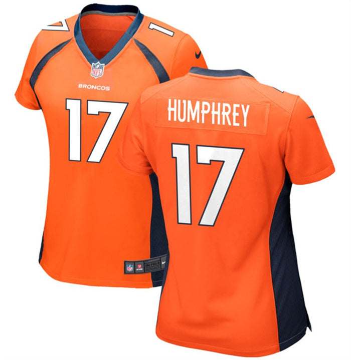 Custom Women’s Denver Broncos #17 Lil’Jordan Humphrey Orange Stitched Jersey(Run Small)