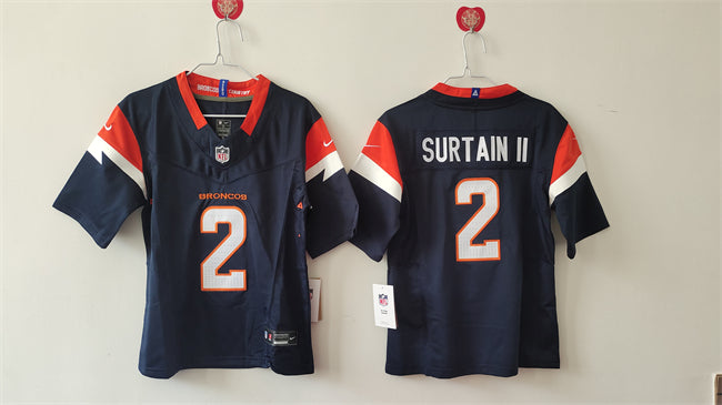 Custom Women’s Denver Broncos #2 Pat Surtain II Navy 2024 F.U.S.E Alternate Stitched Jersey(Run Small)