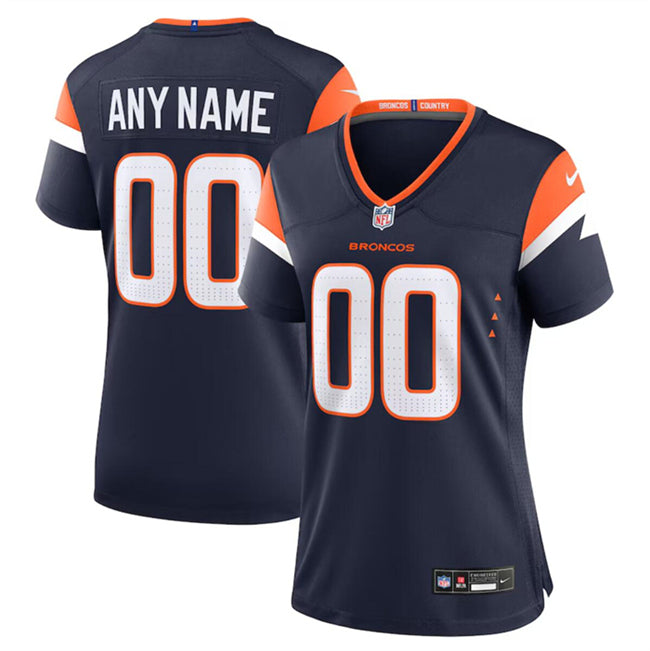 Custom Women’s Denver Broncos Active Player Custom Navy 2024 Stitched Jersey(Run Small)