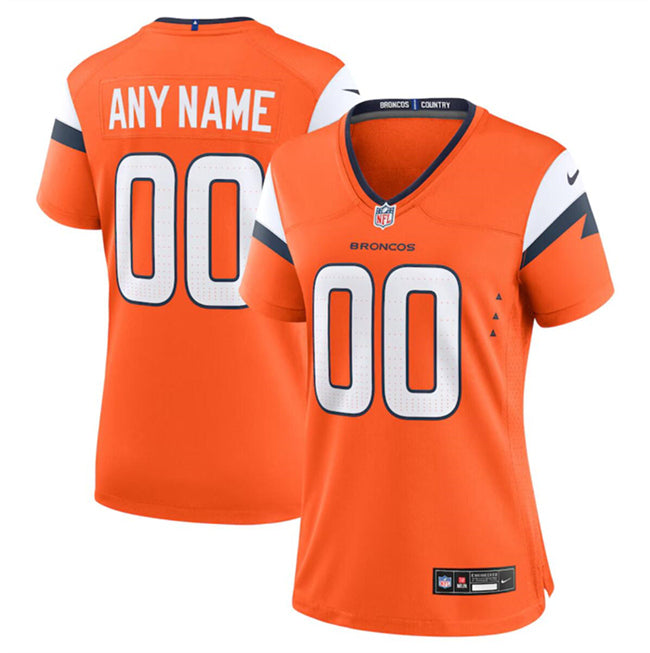Custom Women’s Denver Broncos Active Player Custom Orange 2024 Stitched Jersey(Run Small)